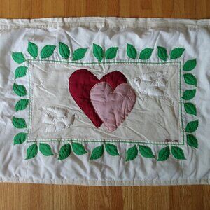 Vintage Quilted Puffy Hearts Doves Wall Wedding Love Peace Decor